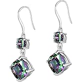 Hipunk 925 Sterling Silver Mystic Fire Topaz Women Necklace/Earrings Crystal Mystic Rainbow Topaz Jewelry Birthday Jewellery