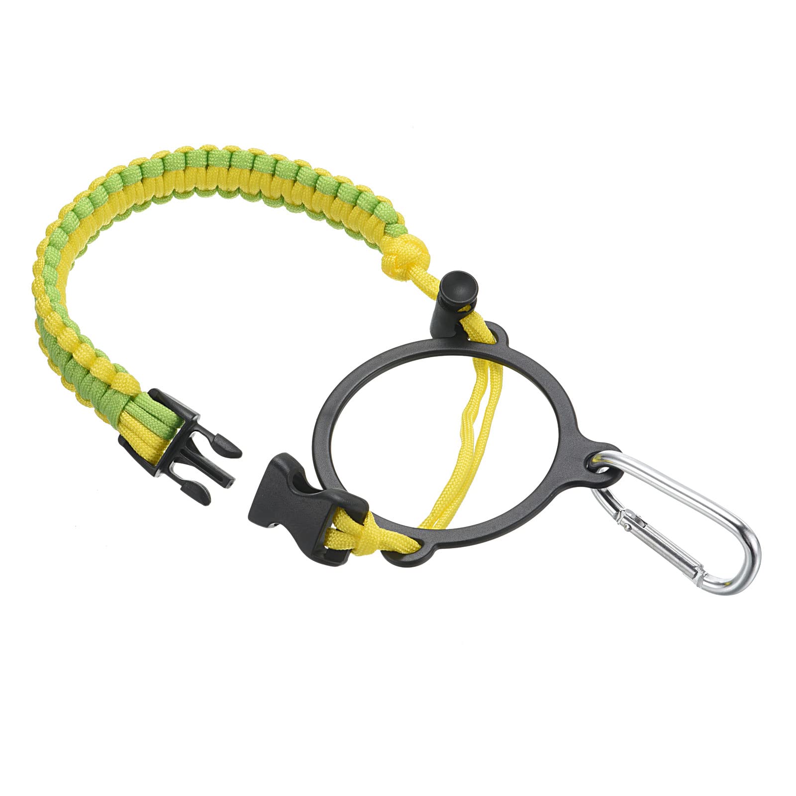 PATIKIL Water Bottle Holder, Paracord Handle Carrying Lanyard Strap Carrier with Ring for 12oz to 64oz Wide Mouth Bottles, Yellow, Light Green
