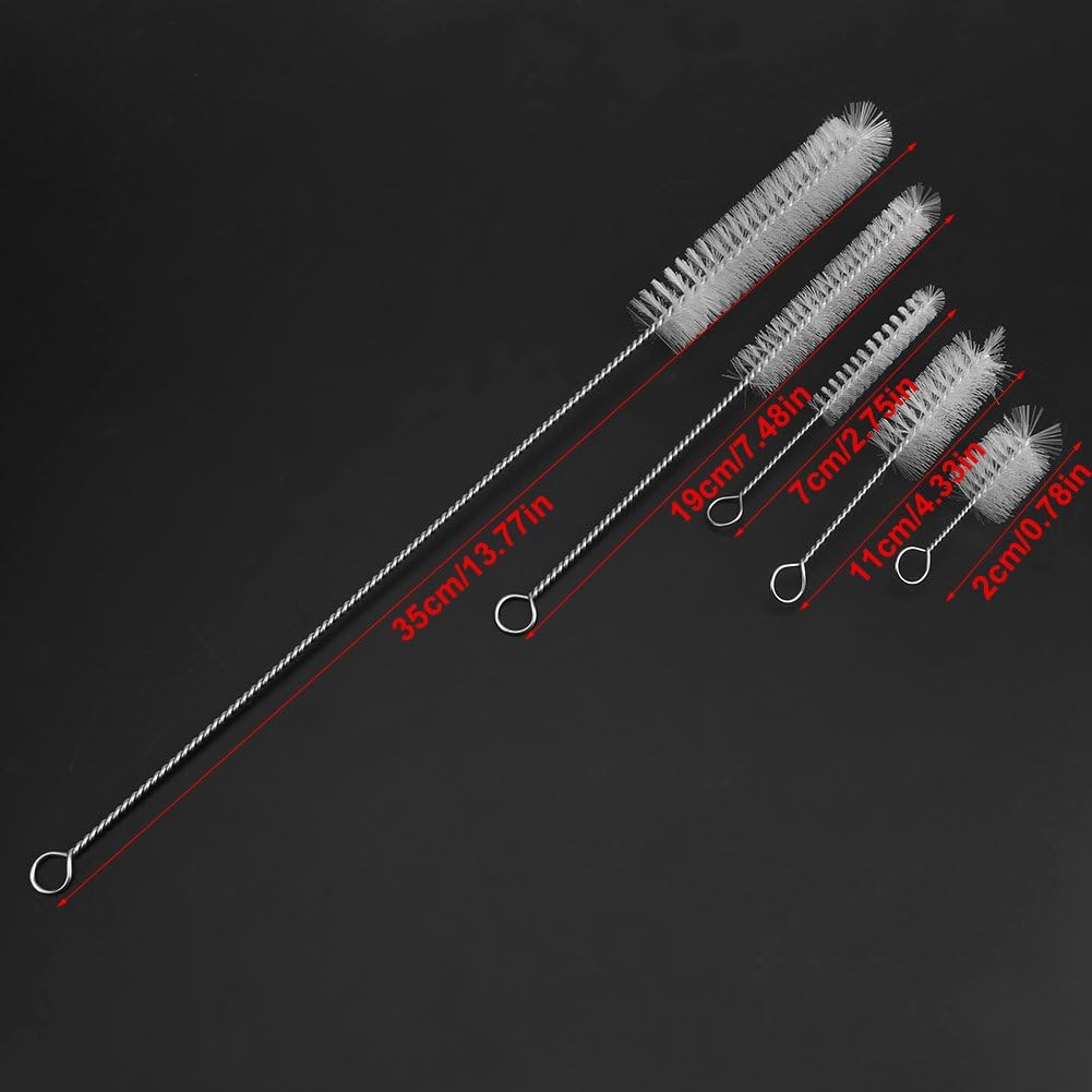 Minnya 5 Pcs Aquarium Pipe Brush Stainless Steel Washing Brush for Cleaning Aquarium Filter Water Pump Hose Flexible Fish Tank Cleaner - Image 3