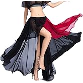 ROYAL SMEELA Chiffon Fairy Belly Dance Skirt Belly Dancing Costume, One Size, 3 Colors Black, Purple, Pink