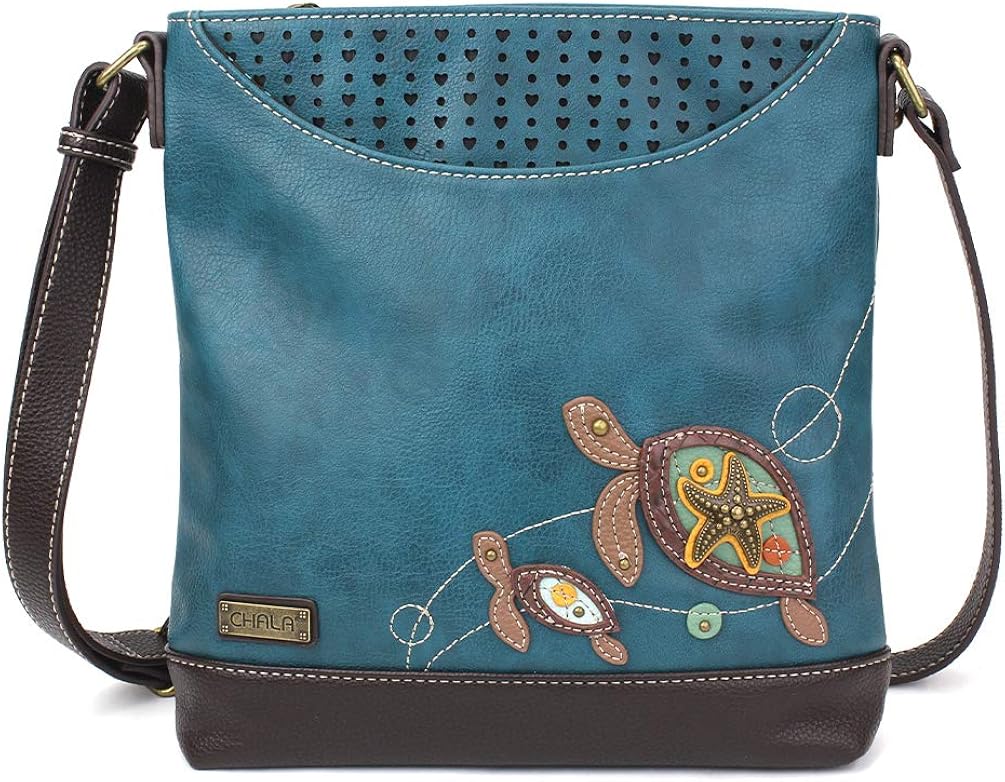 CHALA Sweet Messenger Tote Bag Two Turtles - Turquoise, Two Turtle - Turquoise