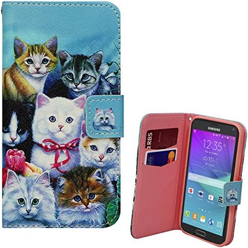 Xtra-Funky Exclusive Samsung Galaxy Note 4 PU Leather Wallet Case with Kittens