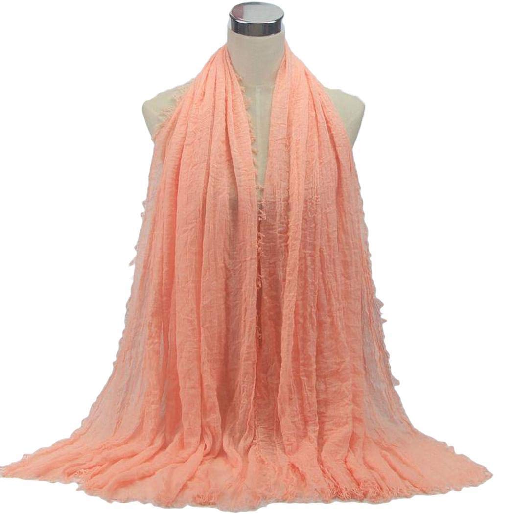 KOKOBUY 1PCS Women Casual Solid Soft Lightweight Cotton Hemp Scarf Scarves Winter Autumn Warm Shawl Blanket Muffler