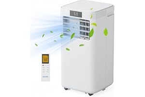 DENBIG Portable Air Conditioner for Room up to 300 Sq. Ft, 4-in-1 Portable AC Unit with Dehumidifier, Multi-speed Fan, Sleep Mode, Remote Control, and 24-Hour Timer, 10000 BTU