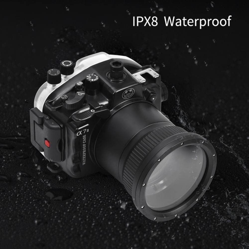 Seafrogs A7 Ii Pro/Ng Series 40M/130Ft Underwater Waterproof Housing Waterproof Case For Sony A7 Ii A7R Ii A7S Ii, Support 28-70Mm Lens Black [Updated Version]