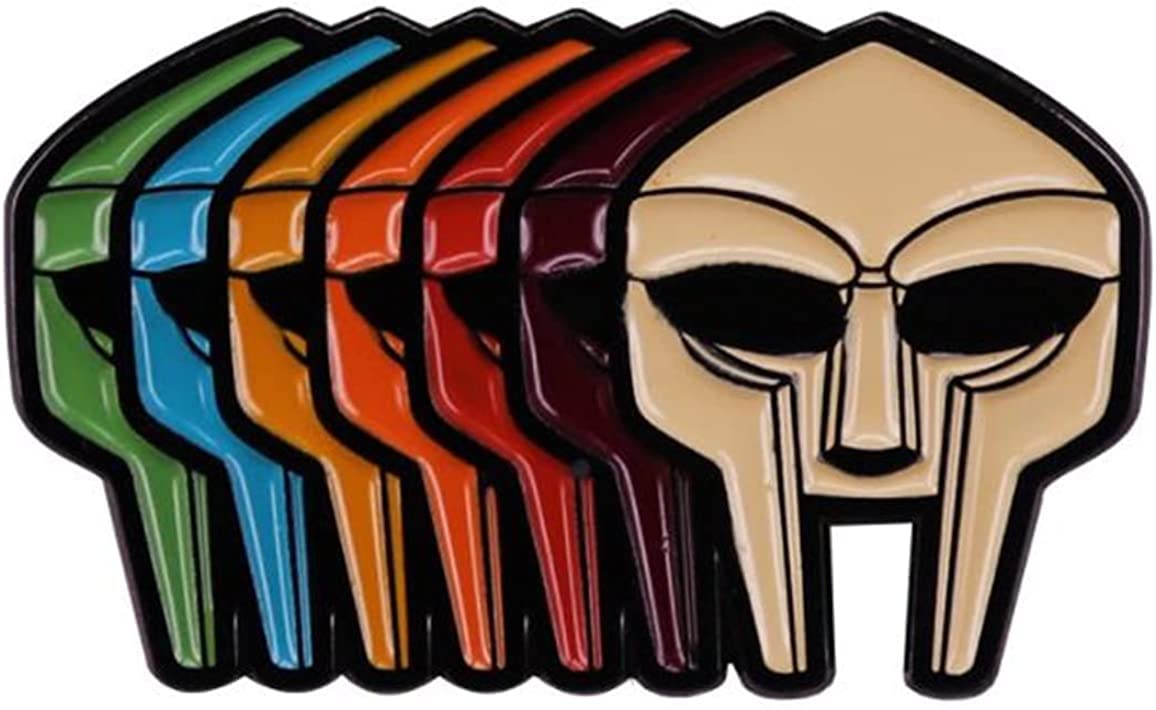 Rainbow MF Doom Mask Brooch Badge Enamel Pin Gladiator Punk Style Accessories Jewelry for Men Women Gifts