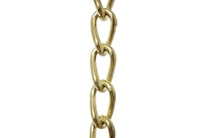 RCH Hardware CH-S54-14L-PB Steel Clock Chain 14 Gauge, Polished Brass (1 Foot)