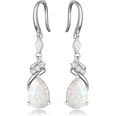 Sterling Silver Earring For Woman -Teardrop Birthstone Earring Jewelry Birthday Gifts for Women,Girlfriend,Wife,Mom - Graduation, Friendship,Birthday, Anniversary