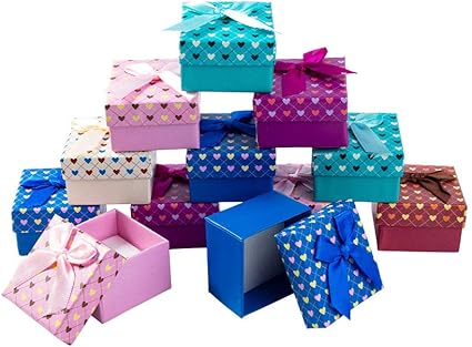 NBEADS 24 Cajas de joyería con Lazo, Caja de Regalo para el ...
