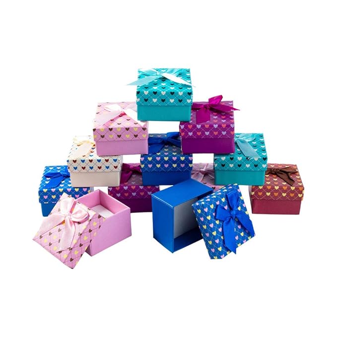 NBEADS 24 Cajas de joyería con Lazo, Caja de Regalo para el Paquete de NBEADS 24 Cajas de joyería con Lazo, Caja de Regalo para el Paquete de