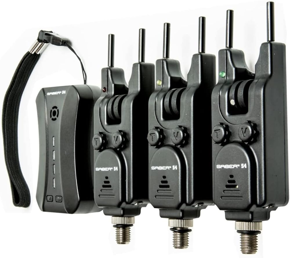 Saber Tackle S4 Wireless Bite Alarm Set 3 in 1 Carp Coarse Fishing