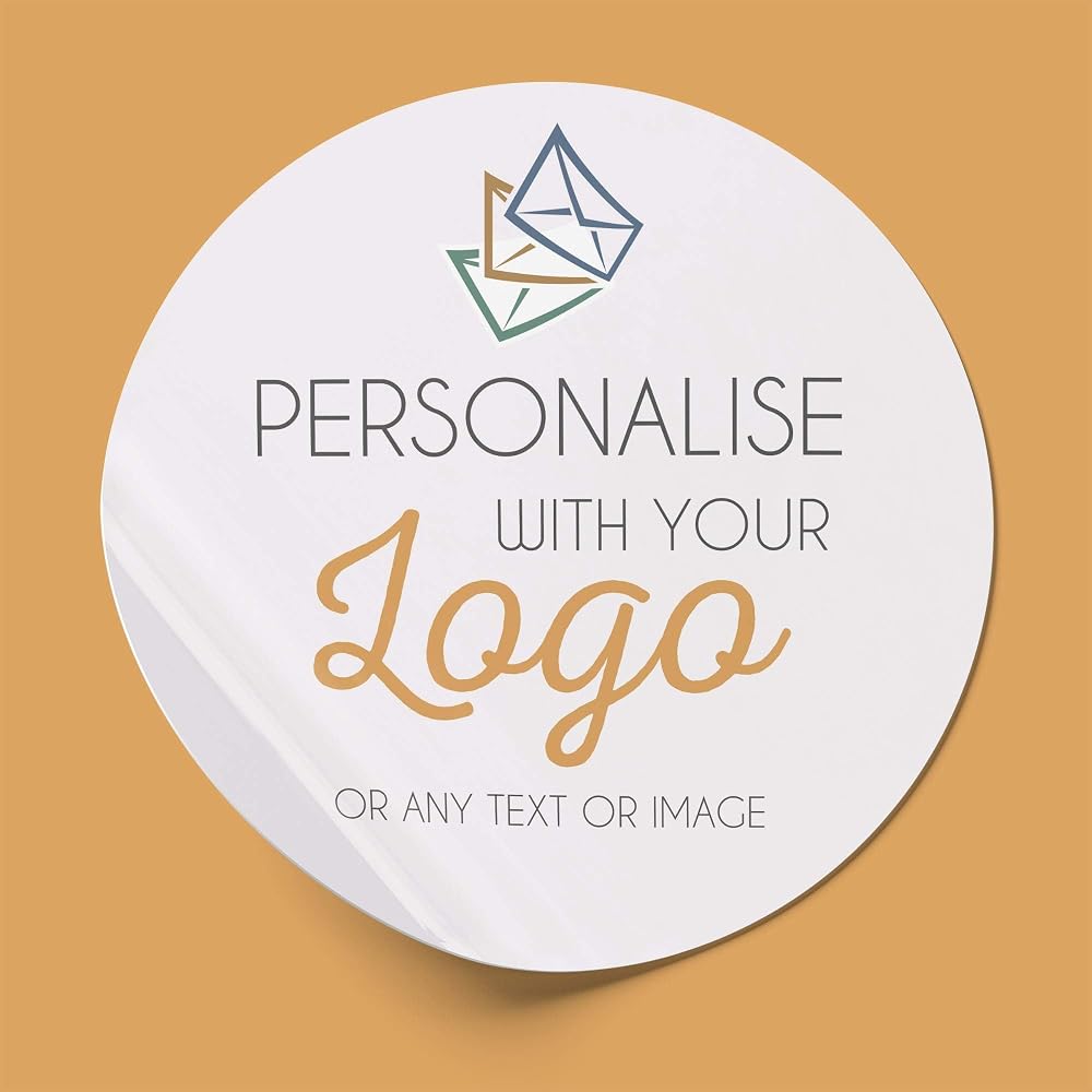 Your Invites Personalised Circle Stickers 62mm Custom Image Text Label