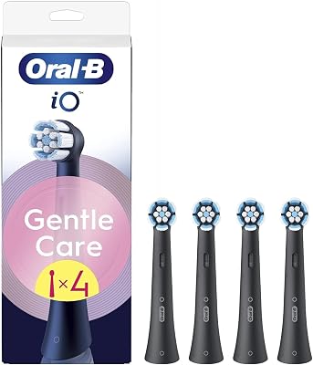 Gentle Care Ersatzbürsten, Schwarz, weich, geeignet für empfindliches Zahnfleisch, runde Bürste für elektrische Zahnbürsten, Oral B iO, 6 Stück