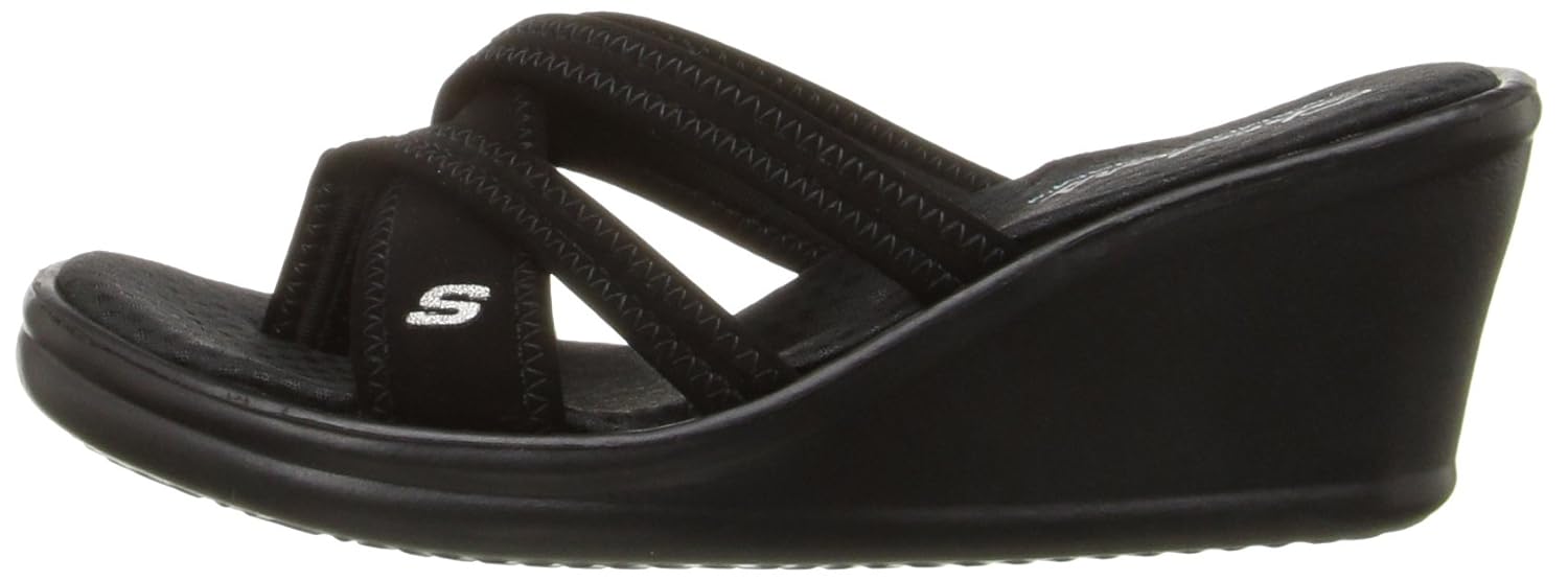 skechers cali women's rumblers-young at heart wedge sandal
