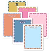 Preppy Jones Personalized Monogram Scallop Wave Border with Fill Notepad, colorful stationary, personalized gifts for women