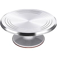 Puroma Aluminium Alloy Rotating Cake Turntable 12'' Revolving Cake Stand with Non-Slipping Silicone Bottom, Ideal Cake Decora