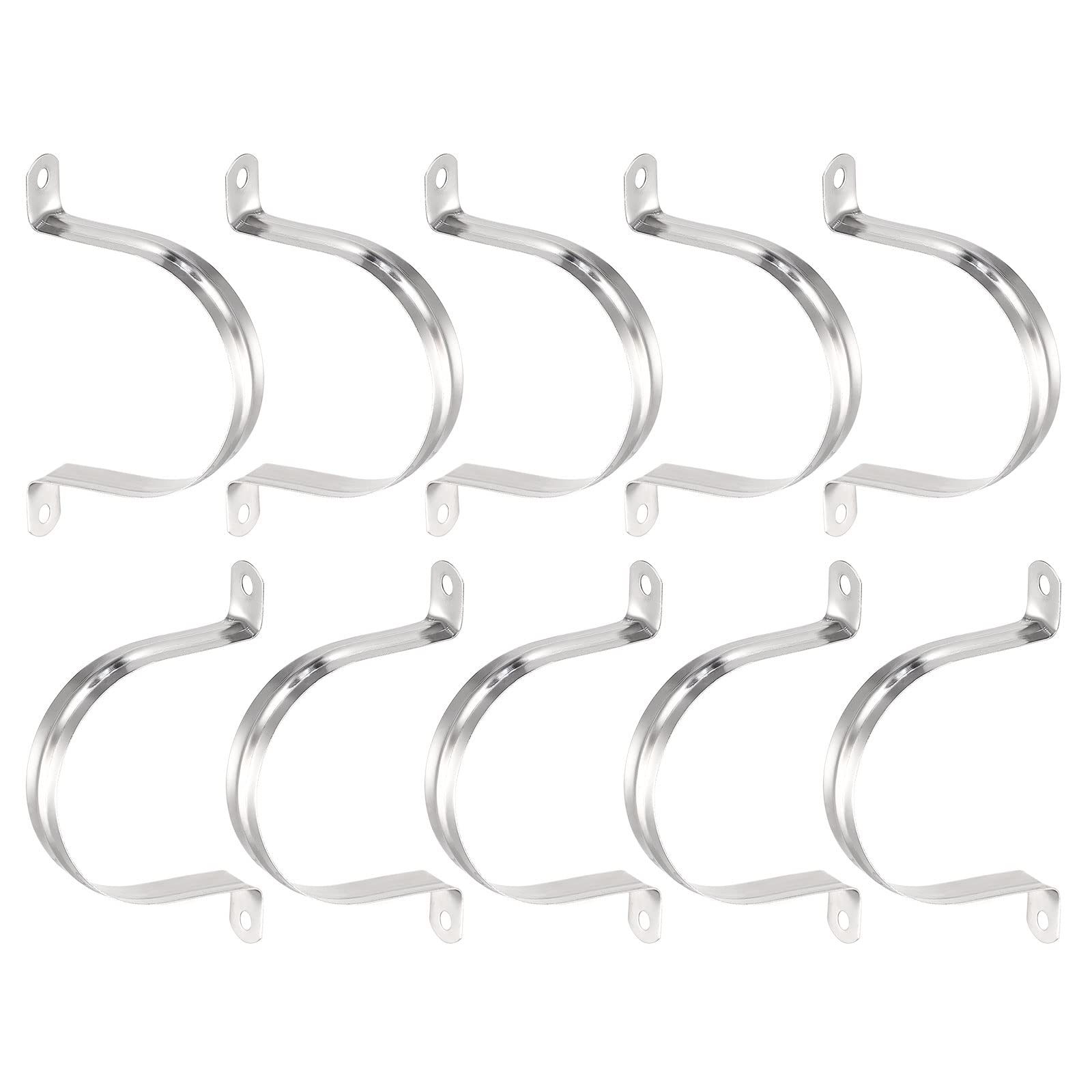 DTGN 18mm(W) Two Hole Strap - 16Pack - Good for Industrial 80mm Dia Pipe Fixing - 201 Stainless Steel Rigid Pipe Strap Clamp - Silver Tone
