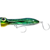 Nomad Design Chug Norris Topwater Popper Lure Collection &ndash; Floating Offshore Saltwater Surface Fishing Plug, 150mm, 6", 3oz, Silver Green Mackerel