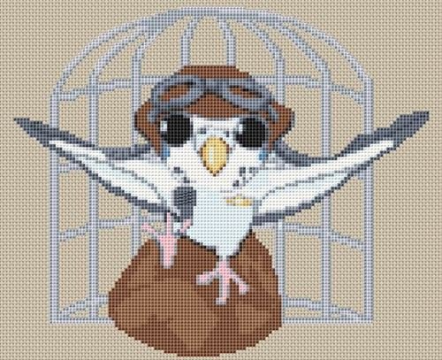 Budgie Caricature Cross Stitch Kit