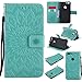 A-slim Google Pixel XL Wallet Case, (TM) Sun Pattern Embossed PU Leather Magnetic Flip Cover Card Holders & Hand Strap Wallet Purse Case for Google Pixel XL - Green