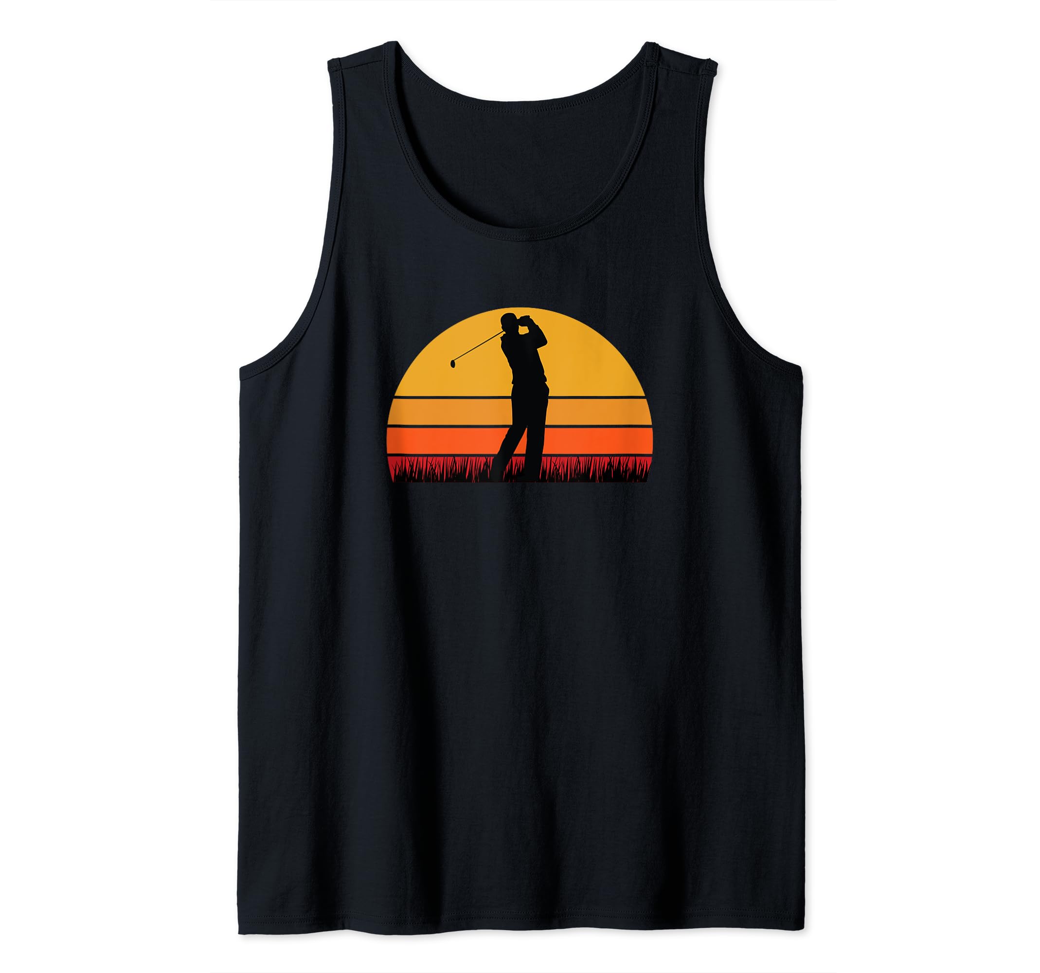 Golf Swing Man - Men Golfer Golfing Course Par Birdie Sunset Tank Top