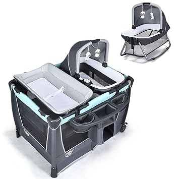 travel crib with changing table