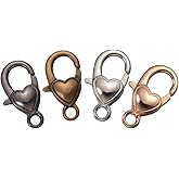 Sewroro 40Pcs Heart Lobster Clasps Alloy Keychain Clips for Jewelry Making Charms DIY Crafts Necklace Bracelets Accessories