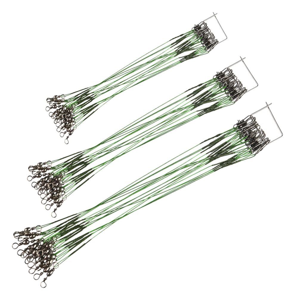 SEIWEI 72Pcs Fishing Wire Trace Leaders, 15CM/20CM/25CM, Stainless Steel Trace Leaders, Connect Fishing Tackle Lure Hook For Perch Zander Pike