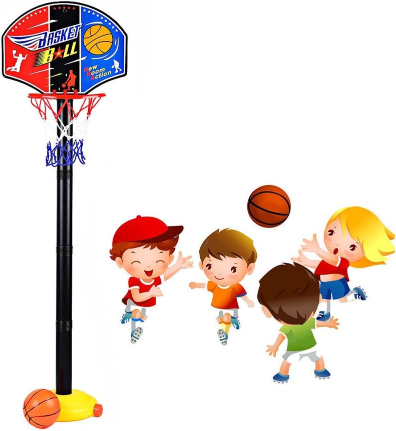 Adjustable Height Basketball Stand - Funny Super Sport Set Child Toy with Inflator Pump - 110mm to 1100mm