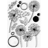 Dandelion Clear Stamps Silicone Stamp Cards with Sentiments,Leaf Transparent Seal Stamps for Holiday Card Making Decoration and DIY Scrapbooking Album DIY Crafts