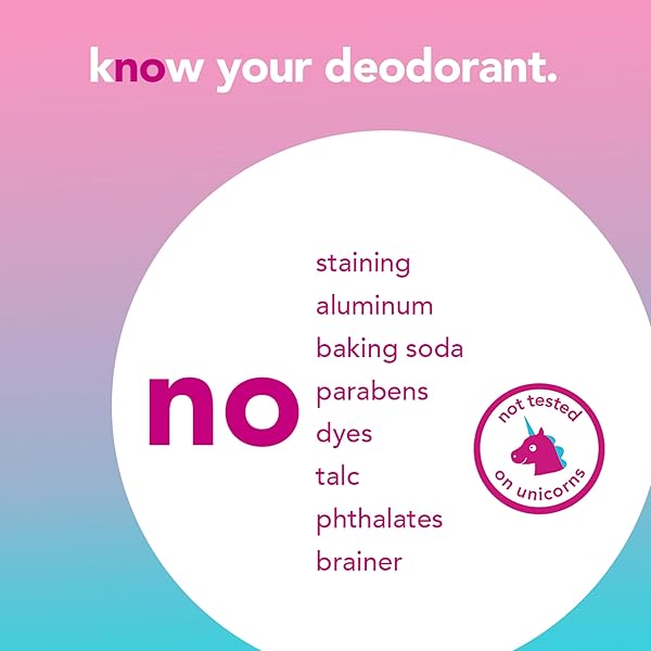 HELLO UNICORN DEODORANT, 24 HOUR ODOR PROTECTION, NO ALUMINUM + NO BAKING SODA, VEGAN & PARABENS FREE, 2.6 OZ