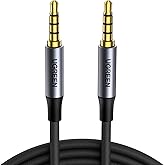 UGREEN 3.5mm Audio Cable Braided 4-Pole TRRS Hi-Fi Stereo Jack Shielded Male to Male AUX Cord Compatible with iPad, Samsung P