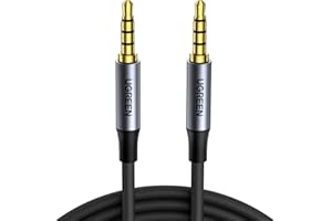 UGREEN 3.5mm Audio Cable Braided 4-Pole Hi-Fi Stereo TRRS Jack Shielded Male to Male AUX Cord Compatible with iPhone, iPad,Ta