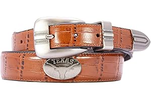 ZEP-PRO Zeppelin Products, Inc. NCAA Texas Longhorns Crocodile Tip Leather Concho Belt