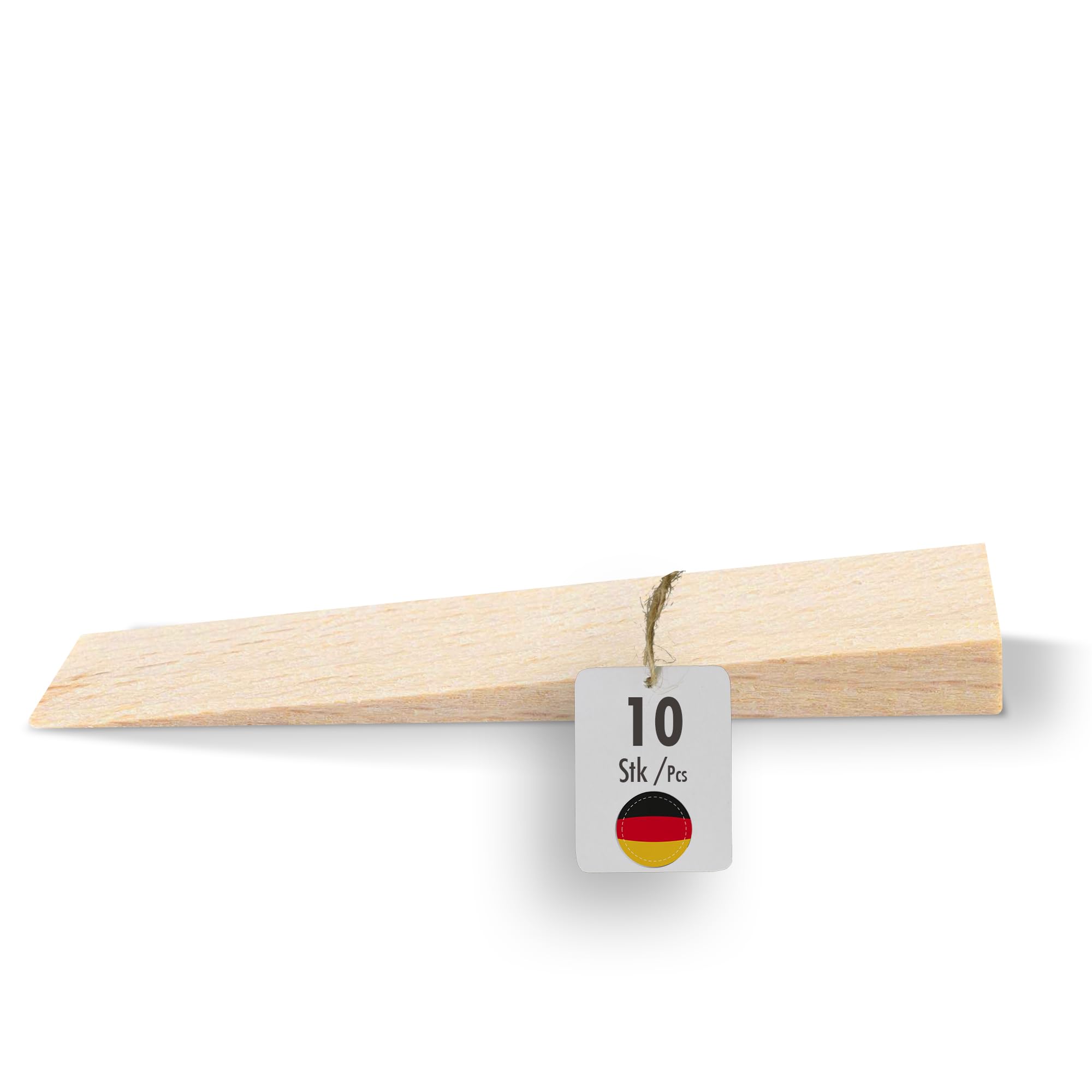 haggiy Hardwood Wedge - Wooden Wedge Set - Natural Beech Wedges - Door Stopper - Ideal for Furniture, Assembly, DIY - (LxWxH) 65 x 20 x 6 mm (10 Pcs.) — image 1