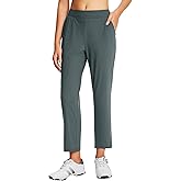 baleaf Women's Golf Pants Petite Stretch Lightweight 7/8 Travel Pants Zip Pockets Casual Work Ankle