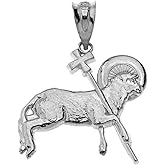 Claddagh Gold 925 Sterling Silver The Lamb of God Biblical Charm Pendant