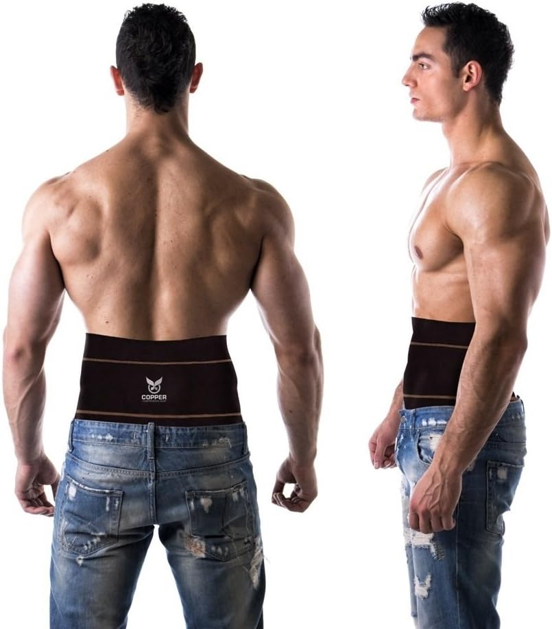 Copper Compression Gear Premium Fit Back Brace Lower Lumbar Support Belt. Adjustable for Men and Women. COMFORTABLE Copper Infused Back Wrap Perfect for Working or Playing Sports (Waist 28" - 38")