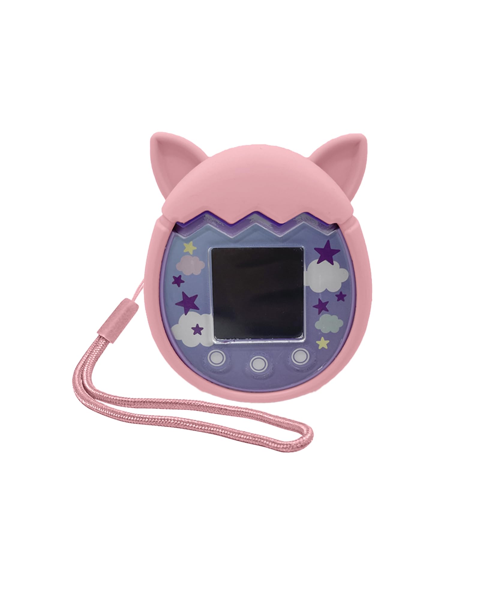 Silicone Case for Tamagotchi Pix - Soft Protective Cover with lanyard,toergy Comfortable, Portable Anti-Scratch Skin for Pet Game Machine (Pink)