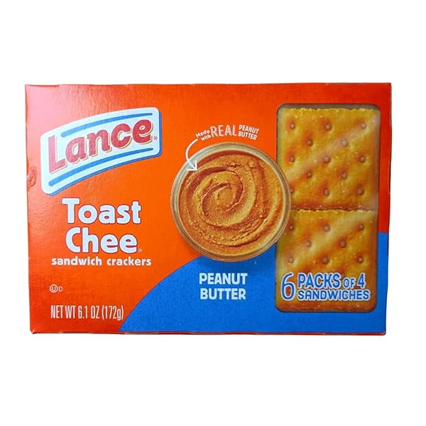 LANCE TOAST CHEE PEANUT BUTTER SANDWICH CRACKERS, 1.02 OUNCE (PACK OF 6)