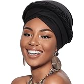 African Women Turban Caps Pre-Tied Twisted Turbans Head Scarf for Women Hair Wraps Cover Beanie Cancer Chemo Headwear