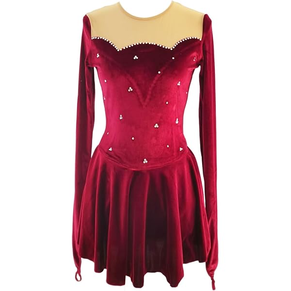 Figure Skating Dress Fringed Tassel Crystals / Rhinestones Women's Girls' Training Performance Sleeveless High Mesh Spandex P8976286