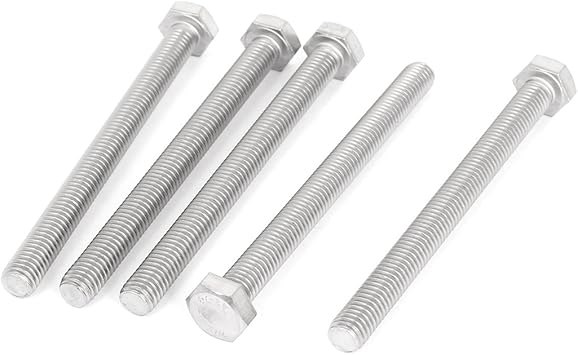 Amazon Com Uxcell M8 X 90mm Din933 Stainless Steel Hex Head Screw Bolt Cap 5 Pcs Home Improvement