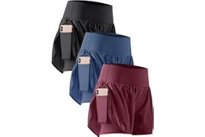 CADMUS 2 in 1 Women's Workout Shorts for Athletic Gym Running Shorts with Phone Pockets