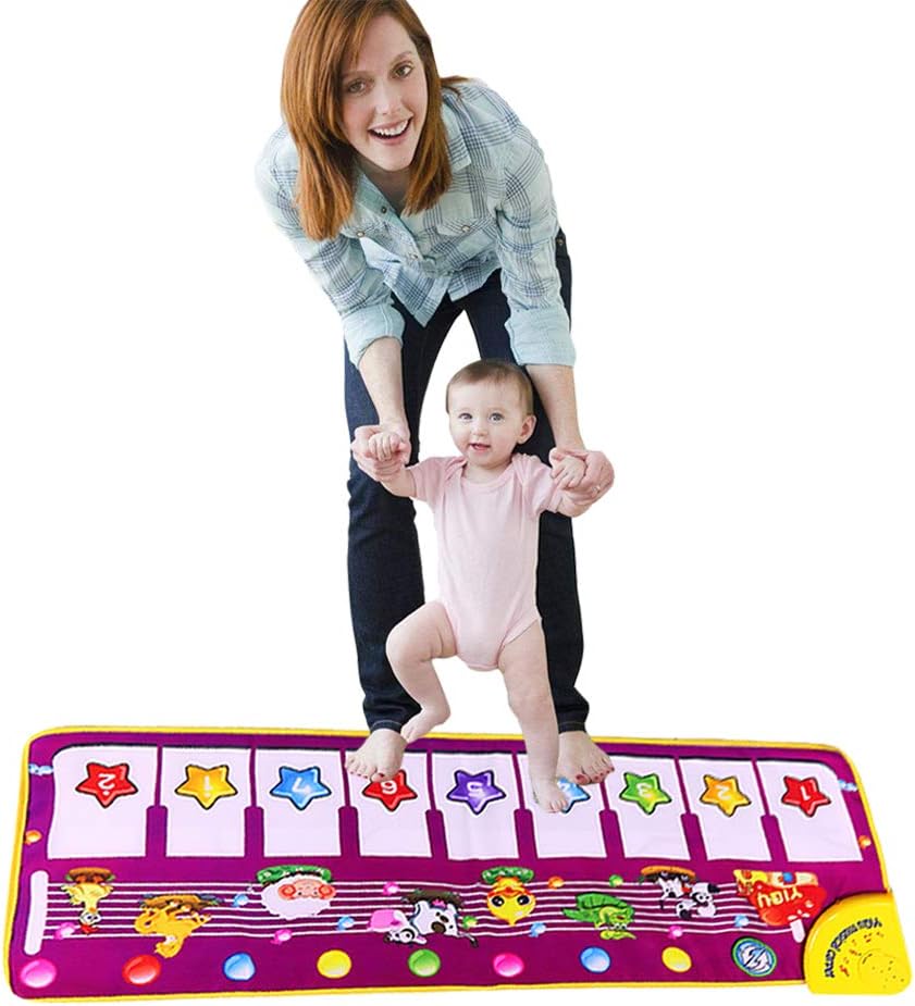 DITHIN SGDD Piano Musical Mat, Musical Piano Keyboard Dance Mat Baby Touch Play Mat Early Education Toys for Little Boys Girls Babies Toddlers Birthday Xmas Presents for 1-4 Year Old Kids: Toys & Games