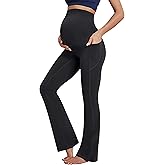 IUGA Fleece Lined Maternity Pants for Work Maternity Sweatpants Flare Leggings Pregnancy Yoga Pants Maternity Clothes