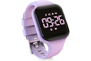 synwee Kids Led Pedometer Watch, Digital Steps Tracker, Non-Bluetooth, Vibrating Alarm Clock, Stopwatch, Great Gift for Children Teens Girls Boys