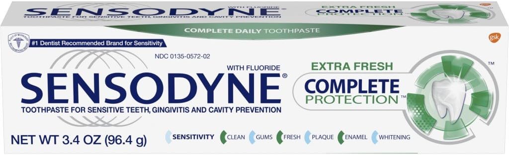 Sensodyne Complete Protection Sensitive Toothpaste For Gingivitis, Sensitive Teeth Treatment, Extra Fresh - 3.4 Ounces : Beauty
