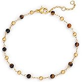 Fettero Gold Bracelets for Women, 14K Gold Plated Beaded Bracelet Trendy Waterproof Dainty Charm Bracelets Summer Beach Jewelry