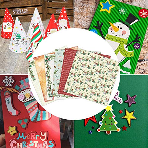 Zhanwang17 Background Decorative Paper - Christmas Pattern Paper Photo Album Decorative Paper Card Background Paper for Home Decorative
